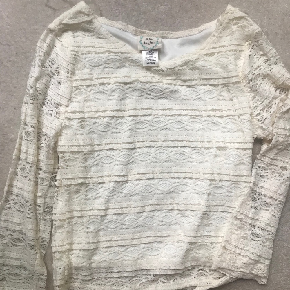 Belle Du Jour Long Sleeve Lace Top